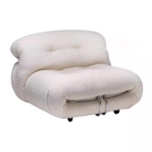 创想北欧创意设计师轻奢舒适休闲懒人羊羔绒单人全实木河马沙发床