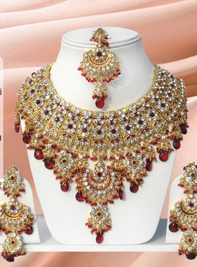进口印度饰品项链套装民族风首饰影楼party新娘现货8色入复古百搭