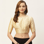 印度风情进口新品 七色设计感纱丽内搭中袖 丝混纺百搭气质短上衣