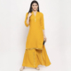 春夏绵绸黄色民族风新款 中长款 两件套 女进口传统宽松套装 印度服装