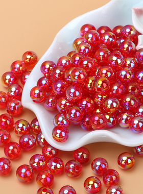 6\8\10mm半斤彩色透明光珠AB彩diy手工穿珠儿童手链项链趣味串珠