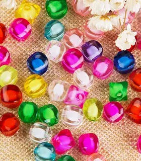 DIY手工串珠材料亚克力珠子10mm四角珠珠中珠纸巾盒按斤