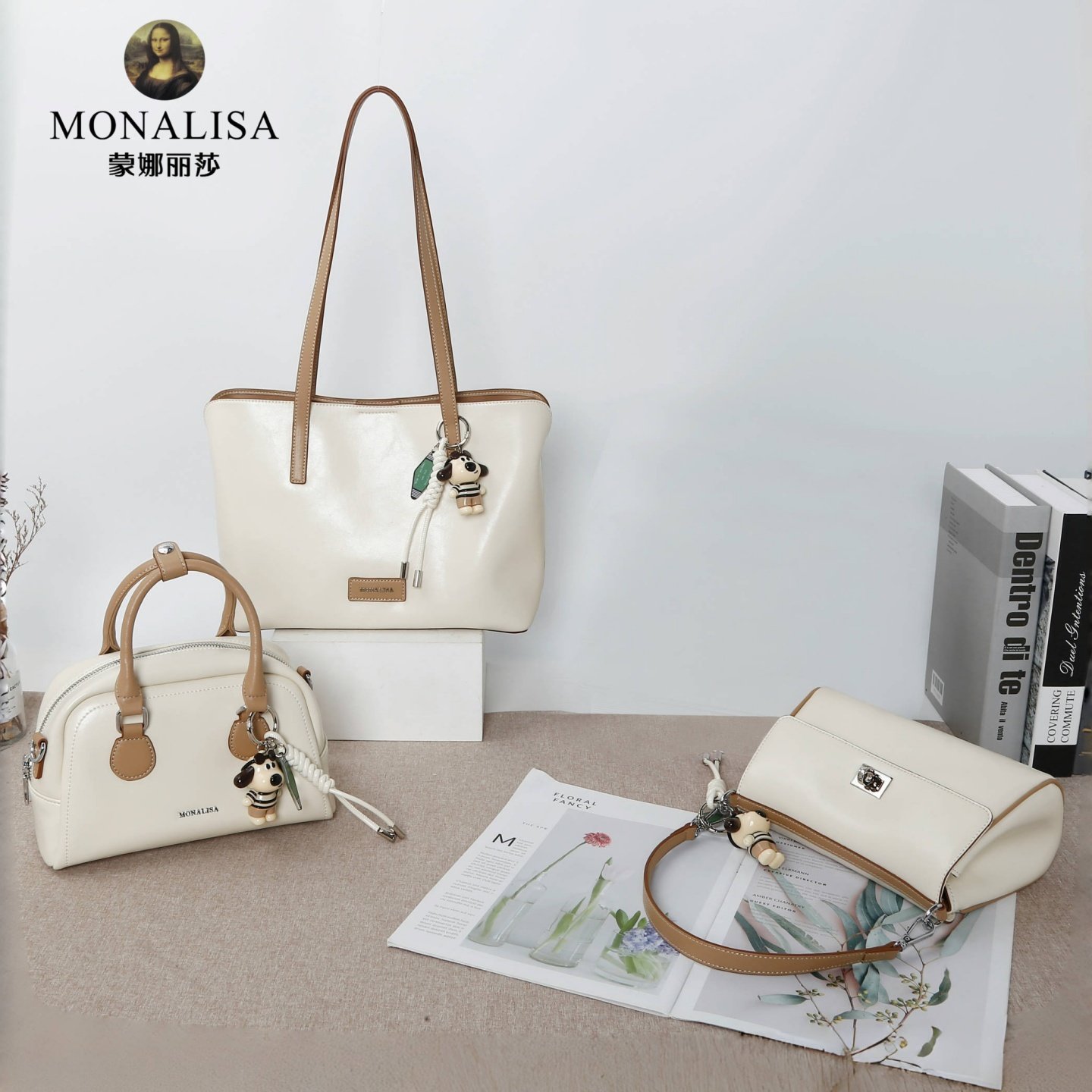 蒙娜丽莎女包2025夏季新款牛皮时尚百搭单肩斜挎手提包小众托特包
