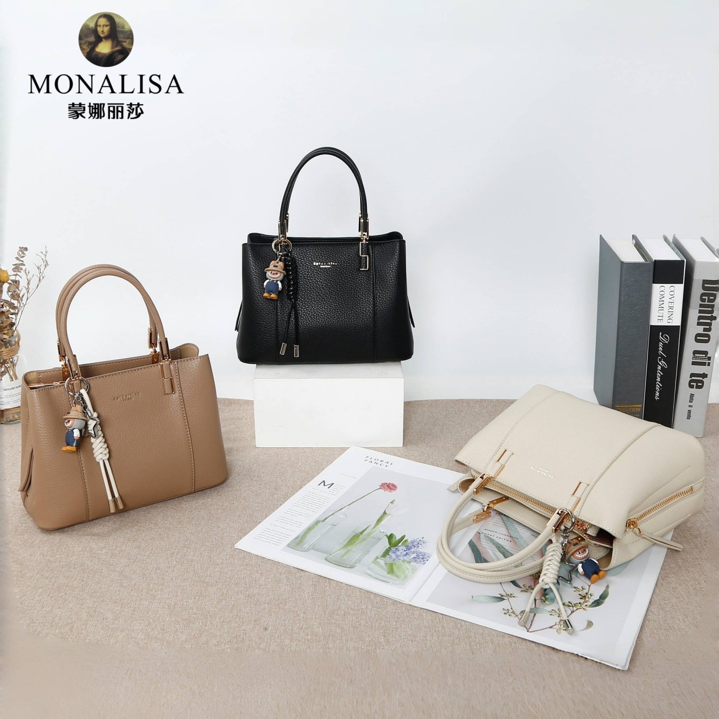 蒙娜丽莎女包2025夏季新款纯色时尚百搭单肩斜挎手提包通勤腋下包