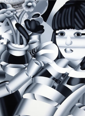 Geoffrey Bouillot AI女郎科幻黑白限量版画低饱和度装饰画客厅