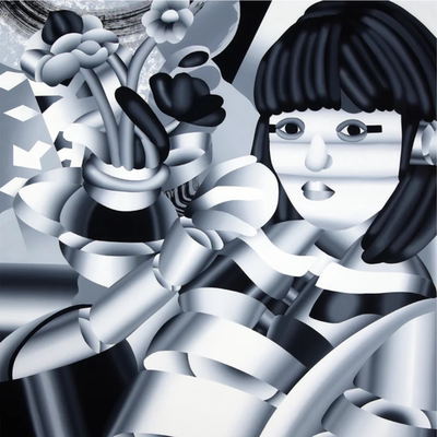 Geoffrey Bouillot AI女郎科幻黑白限量版画低饱和度装饰画客厅