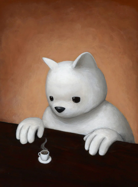 华裔艺术家LUKE CHUEH亲签小熊限量版画 潮流个性艺术壁画现代画