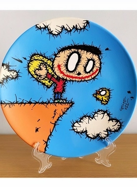 CELIPE PERROLOCO原创手绘陶瓷摆件盘 飞行课男孩 艺术潮流收藏