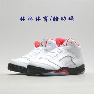 Nike耐克童鞋男女小童 AJ5 流川枫白红火焰运动440890 440889-102