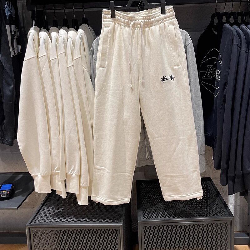 Nike耐克加绒直筒裤男子跑步运动训宽松保暖休闲九分裤FB7128-027