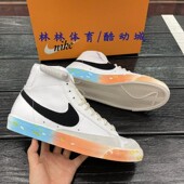 Nike DH4505 DJ4278 Blazer Mid男子白红蓝涂鸦开拓者高帮休闲板鞋