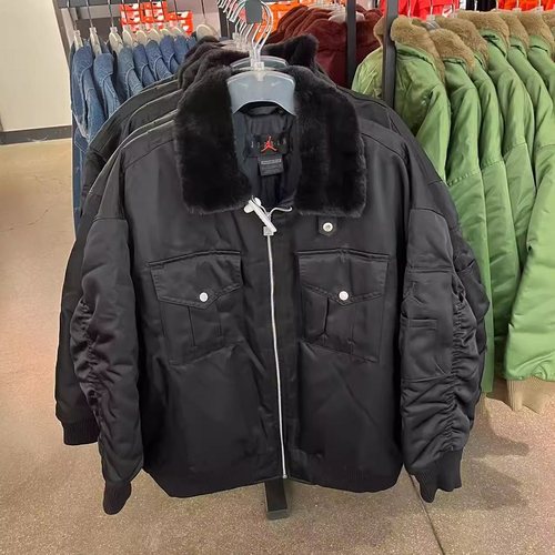 Nike/耐克 Jordan女子防风保暖运动休闲翻毛领棉服外套FB5089-010