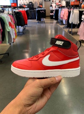 NIKE耐克童鞋运动鞋2020魔术贴红色高帮休闲鞋CD7784-600 CD7783