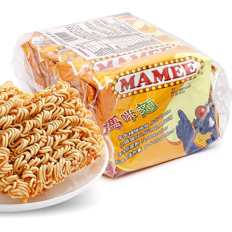 马来西亚妈咪面鸡汁伊面即食速食方便面点心面5连包300g宿舍清单