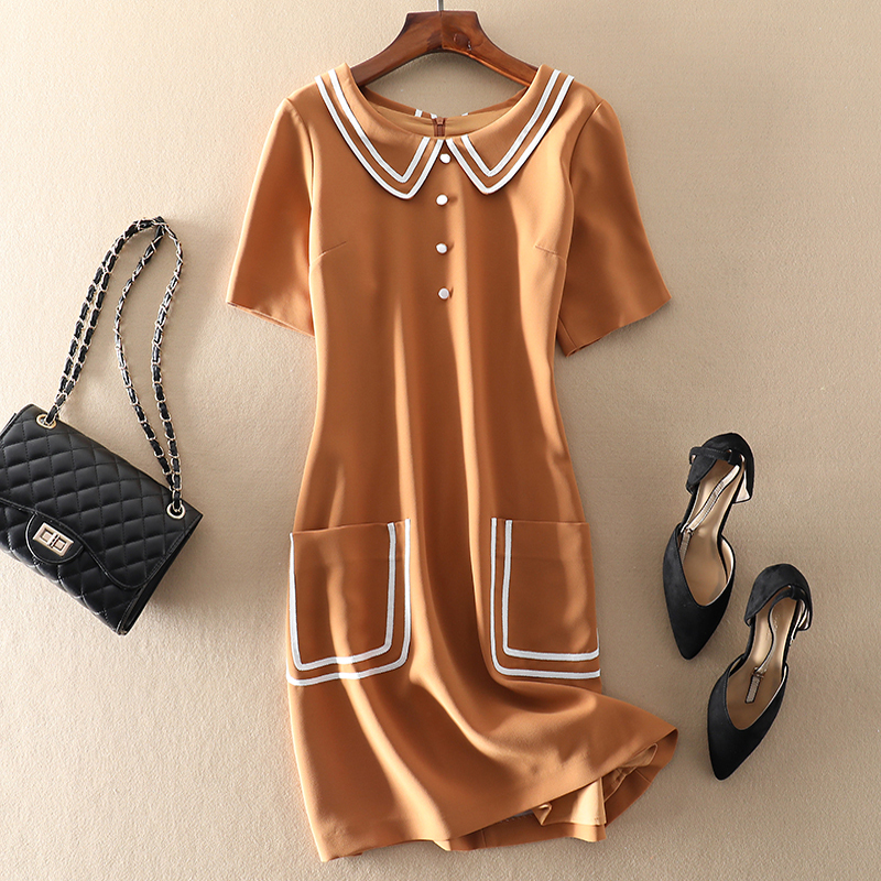 版型好显瘦小香风短袖连衣裙