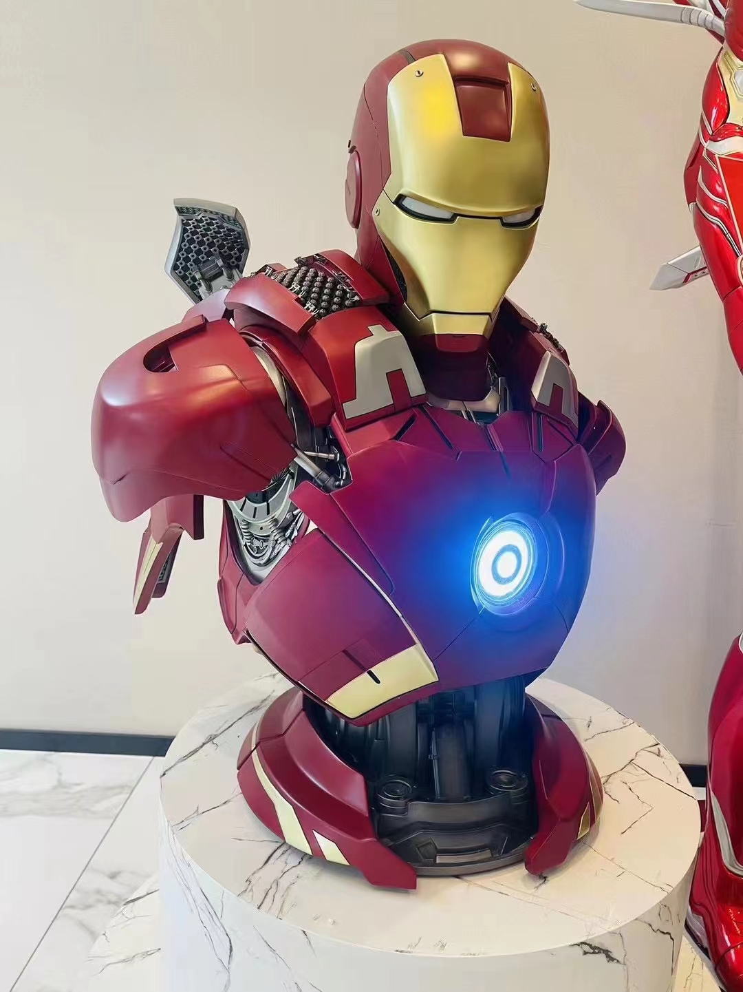 热火gk 现货 MK7钢铁侠半身像 MARK7 1/1胸像 高81CM 雕像模型