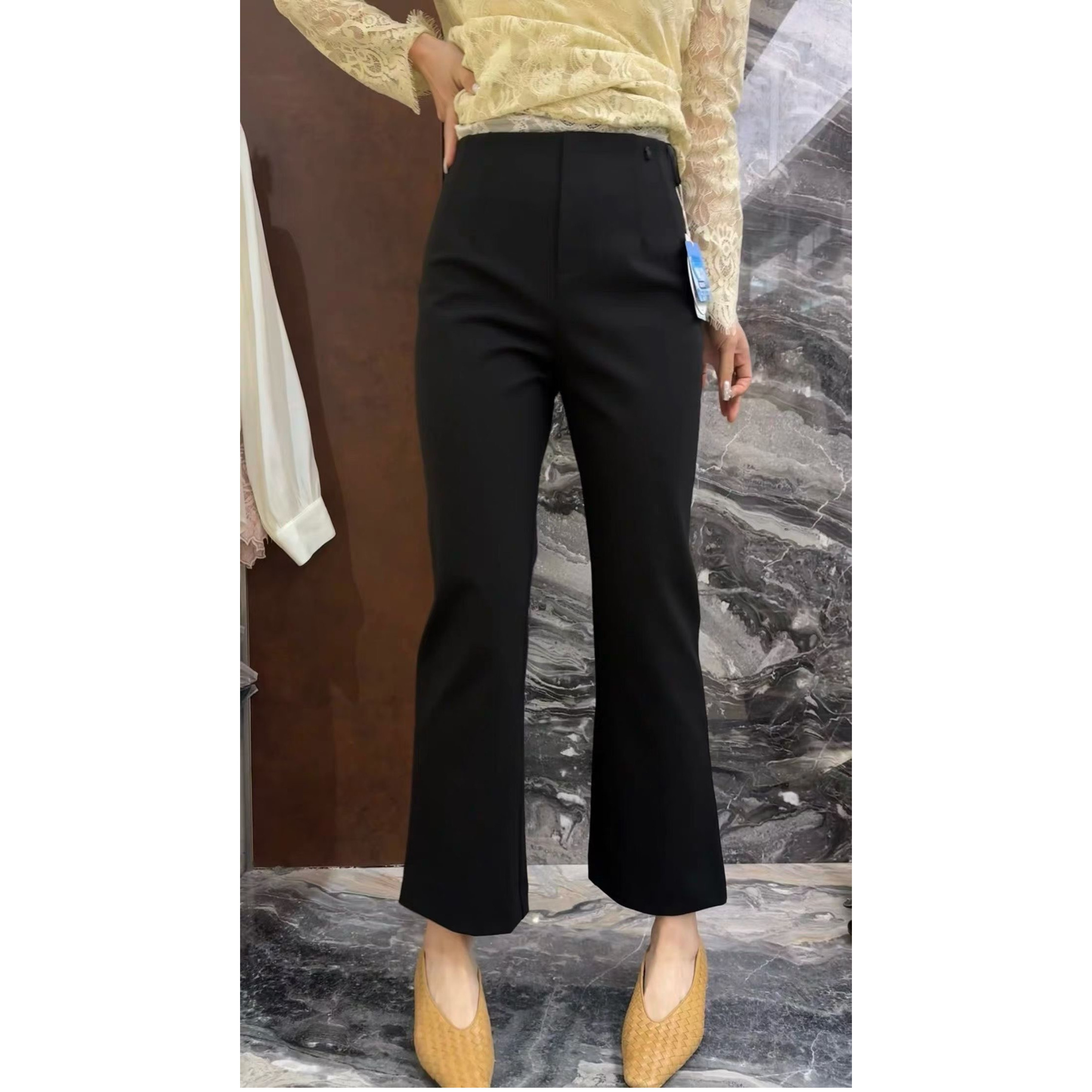 欧洲站2026春季新款欧货女潮高腰显瘦修身西装裤九分喇叭裤休闲裤