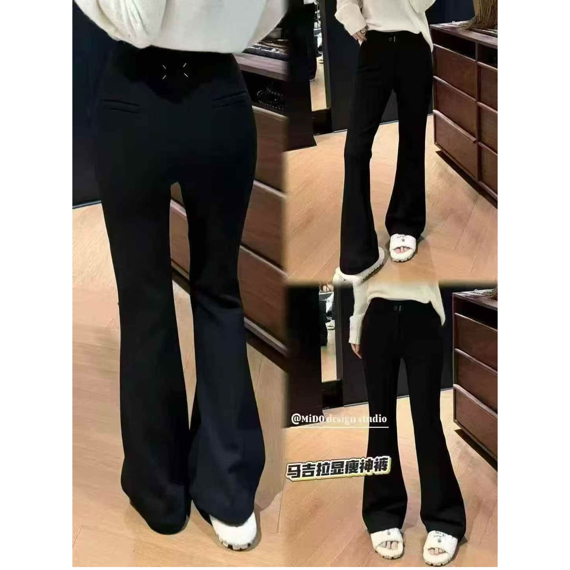 欧洲站2026春季新款欧货女潮高腰显瘦修身微喇叭裤休闲西装裤长裤