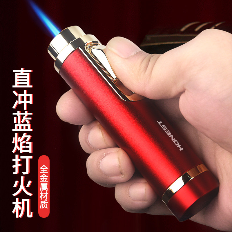 百诚四直冲防风打火机耐用可充气艾灸专用定制多功能雪茄打火机