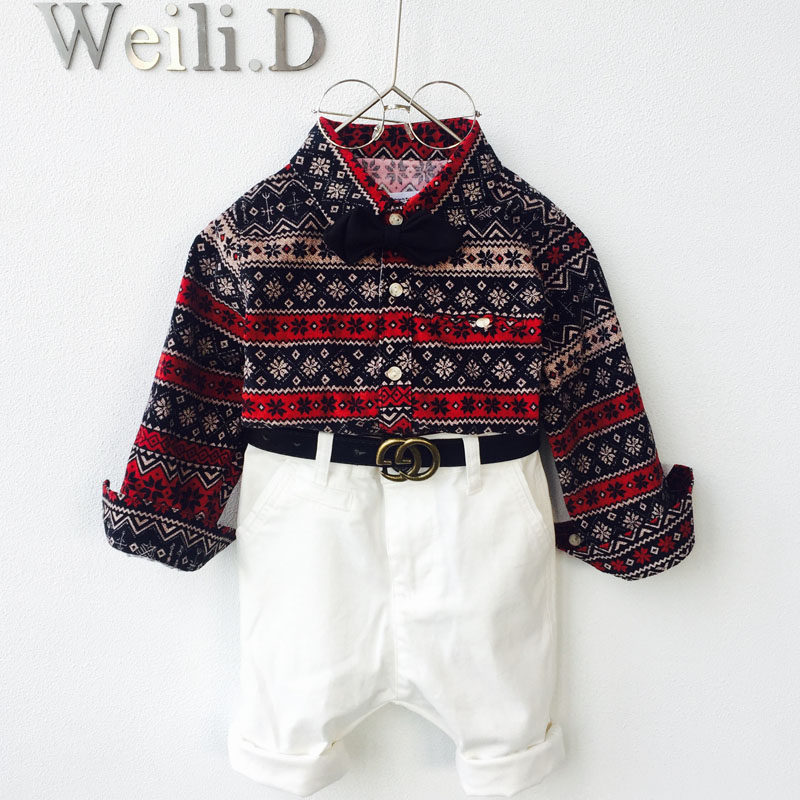 男宝宝周岁礼服 男童一岁抓周礼服加厚长袖衬衫套装走秀演出服帅