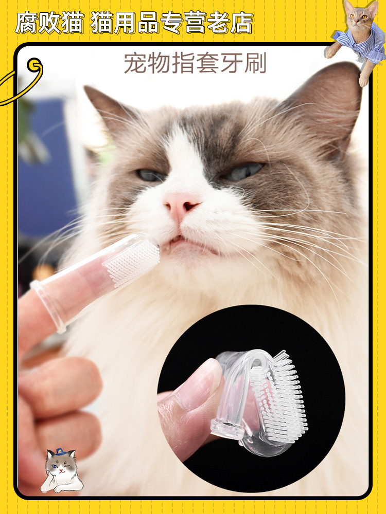 猫咪狗狗指套牙刷宠物牙刷去口臭除牙垢牙刷猫咪口腔清洁用品 宠物/宠物食品及用品 猫狗牙膏/牙具 原图主图