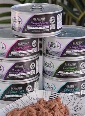 腐败猫Nutrisource甄萃美国原装鸡肉鱼肉猫罐主食级155克