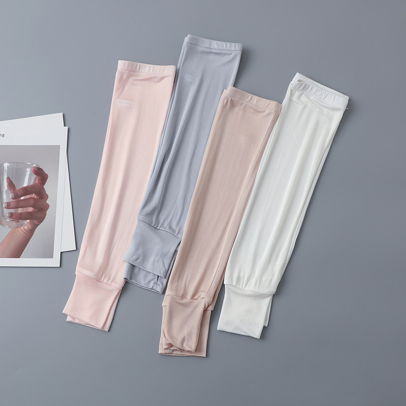 天然桑蚕丝防晒袖套 夏季开车骑行防紫外线护臂透气吸汗真丝手套