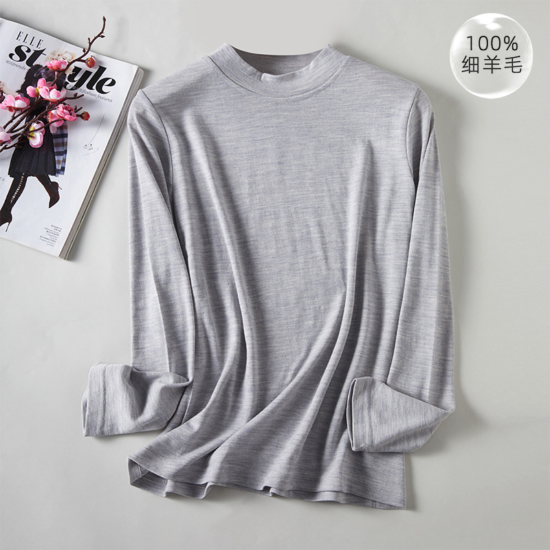 100%超细羊毛保暖上衣