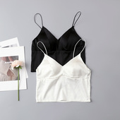真丝内衣女无钢圈防走光抹胸 美背短吊带薄款 性感法式 三角杯背心式