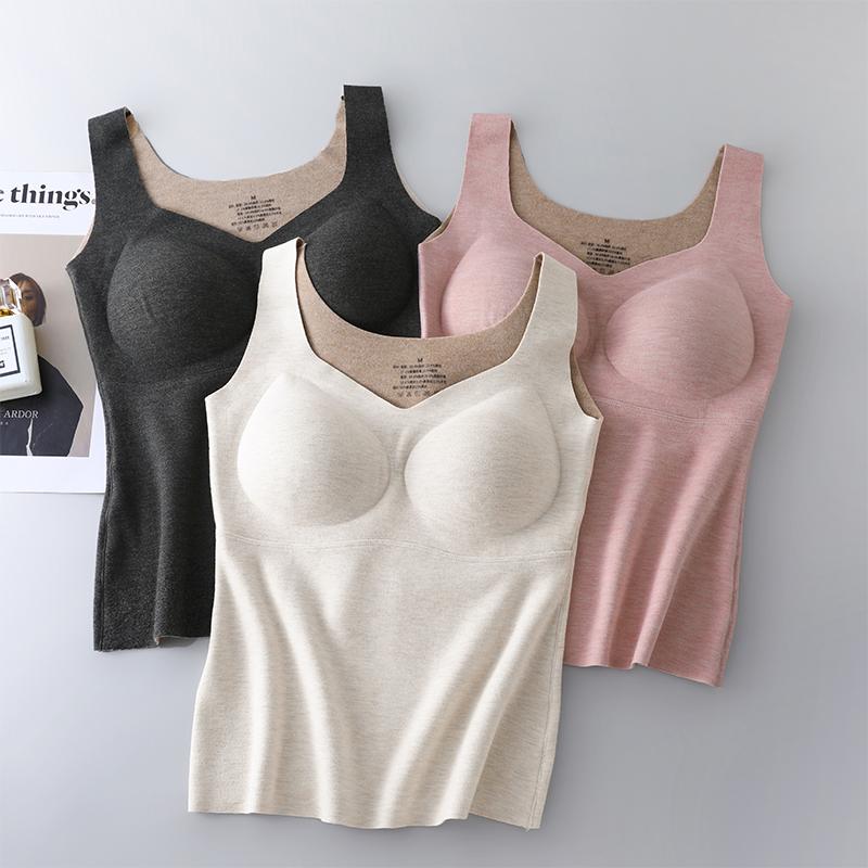 真丝羊毛发热保暖女背心