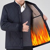 外套内穿棉服中老年人男装 爸爸冬装 棉衣加绒加厚男士 爷爷内胆棉袄