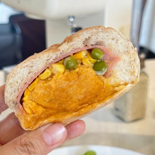 火腿蛋黄松松全麦软欧包代餐面包轻食手作健康早餐不加蔗糖和油