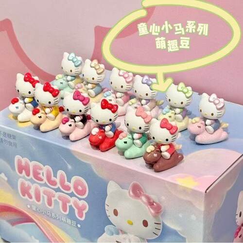 正版TOPTOY新品HelloKitty童心小马系列萌趣豆确认款凯蒂猫周边