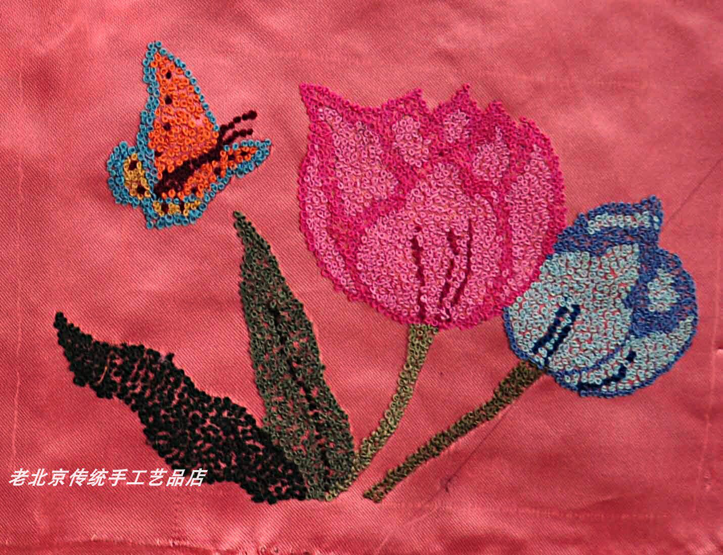 打籽绣团花纯手绣装饰画非遗特色礼品手工绣品老绣片手工刺绣苏绣