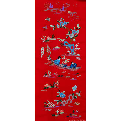 金童玉女合卺图童子图老货京绣手工刺绣老绣片民族风婚礼特色礼品