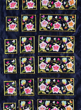 特色礼品手工绣品老绣片手工刺绣苏绣装饰画手绣纱蝴蝶花布料包贴