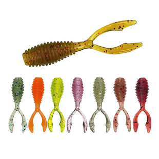 10条根钓微物冰钓软饵软虫路亚饵迷你双尾仿生饵翘嘴鲈鱼德州钓组