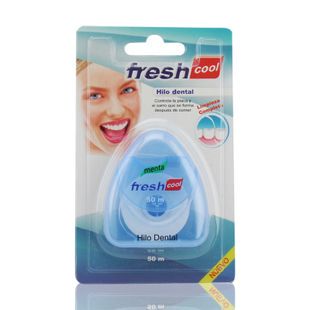 口臭 包邮 出口freshcool牙线50米m微蜡薄荷味去牙结石牙菌斑 20个