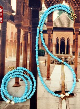 小众复古小清新纯欲手工琉璃项链女性民族风全新女甜美饰品