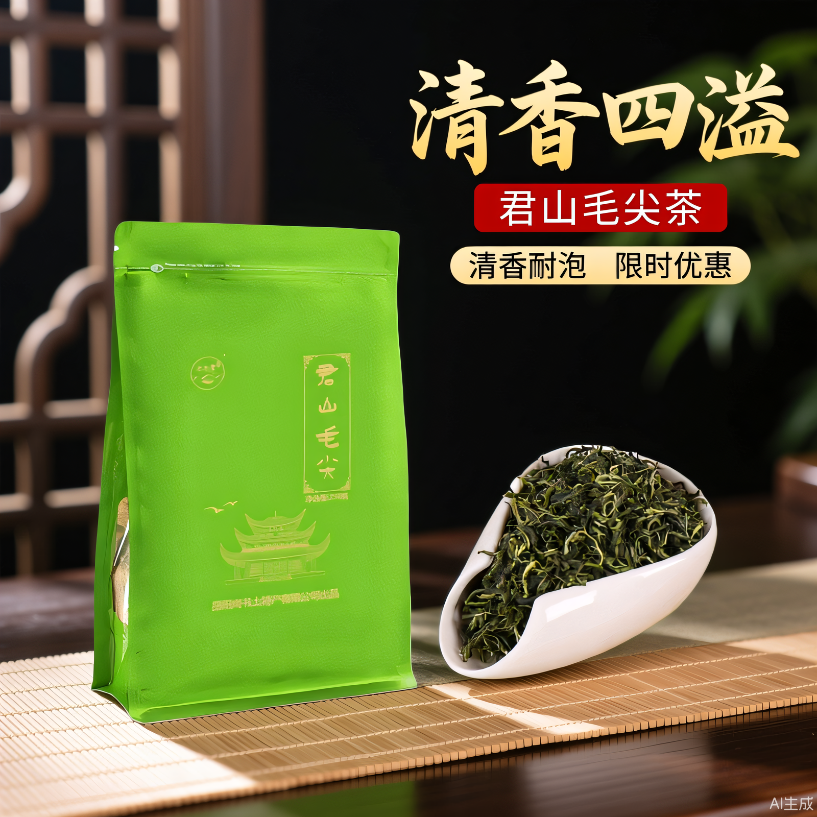 2026年新茶岳阳君山毛尖茶叶 雨前春茶绿茶250克袋装茶叶特价办公