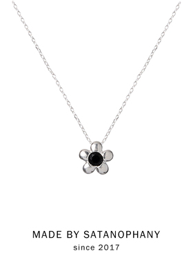 ins风可爱小花花纯银锆石项链女