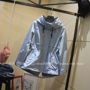 新 韩版 纯色拉链棉质连帽短款 包邮 风衣外套女 款 春装 自留修身 时尚