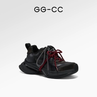 【杨超越同款】GGCC银核风暴2025夏季新款厚底老爹鞋女拼色休闲鞋