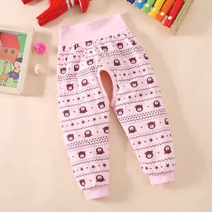 欣乐儿婴儿保暖裤秋冬宝宝纯棉开档保暖护肚裤男孩女童夹棉薄棉裤