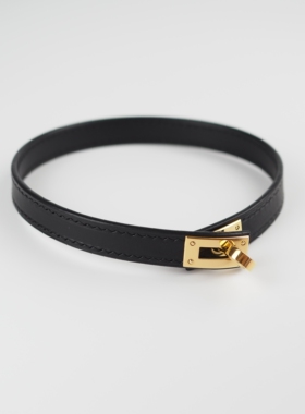 手作真皮H扣项圈choker定制小众原创设计感独立品牌朋克饰品 绿鸽