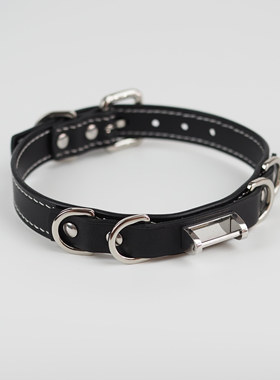 真皮项圈puppy原创设计风小众感定制印字刻字小狗项链choker锁骨L