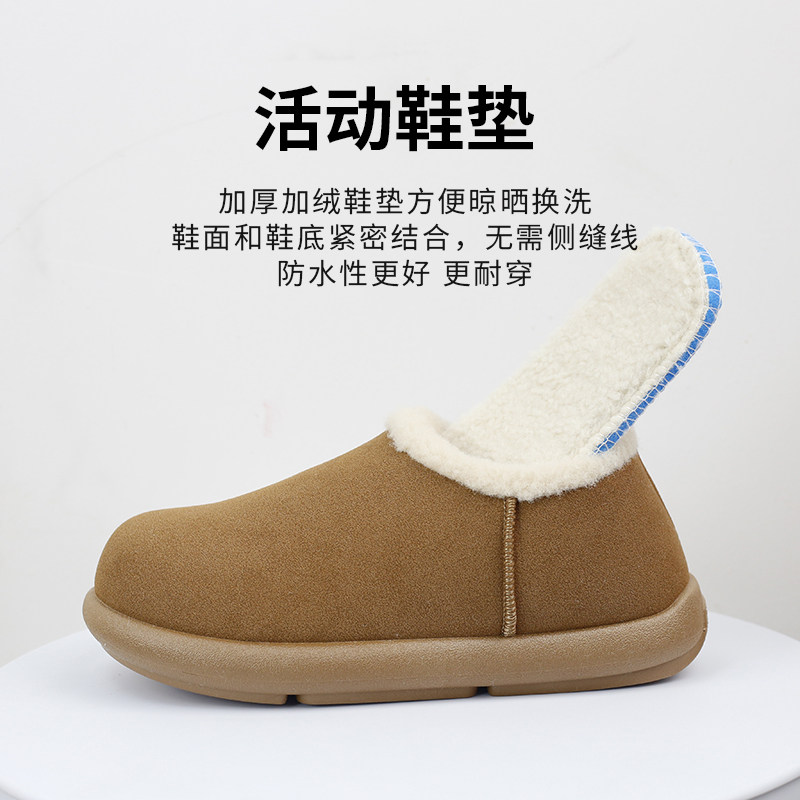 贵人鲨包跟棉鞋女2025新冬季居家外穿防滑加厚保暖毛绒勃肯棉拖鞋
