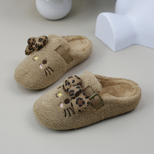 25新款可爱卡通猫咪保暖棉拖鞋女冬季居家用室内防滑加厚毛绒静音