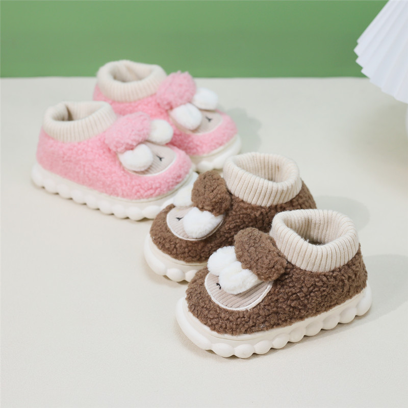 步旅宝宝保暖卡通室内防滑棉鞋