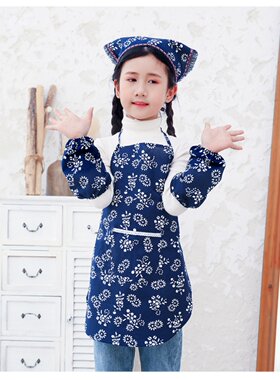 成人儿童采茶围裙套装舞蹈演出服